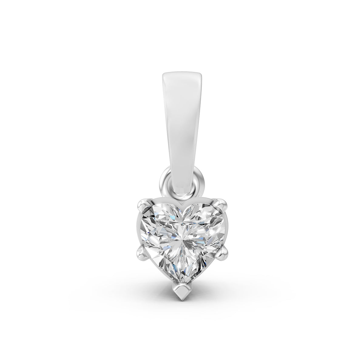 14KT Gold Heart-Shaped Diamond Solitaire Pendant