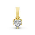 14KT Gold Heart-Shaped Diamond Solitaire Pendant