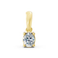 14KT Gold Oval-Cut Diamond Solitaire Pendant