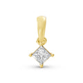14KT Gold Princess-Cut Diamond Solitaire Pendant