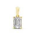 14KT Gold Emerald-Cut Diamond Solitaire Pendant