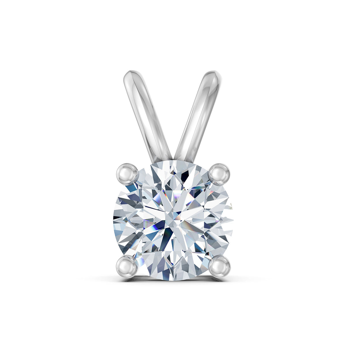 14KT Gold Round Brilliant Diamond Solitaire Pendant