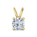 14KT Gold Round Brilliant Diamond Solitaire Pendant