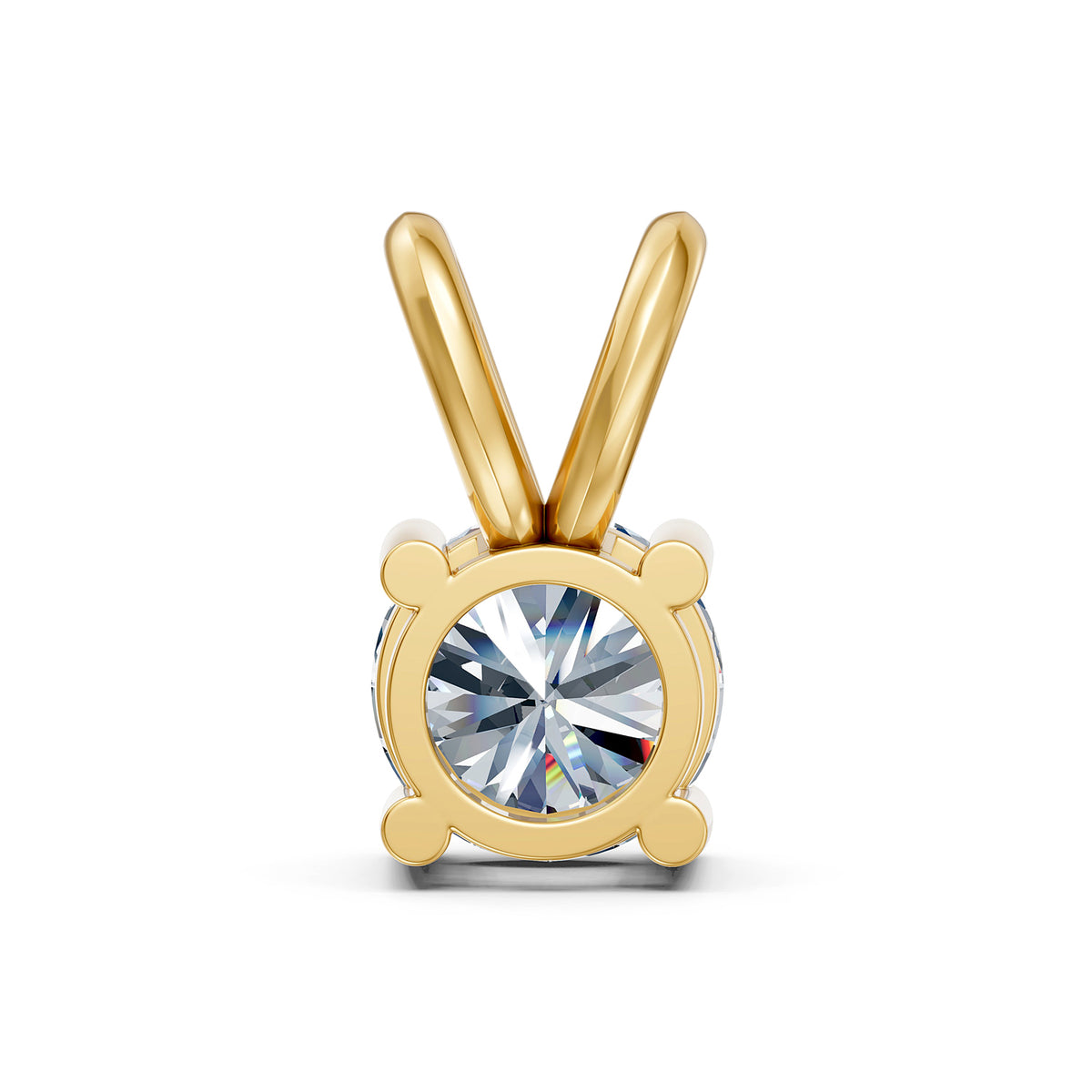 14KT Gold Round Brilliant Diamond Solitaire Pendant