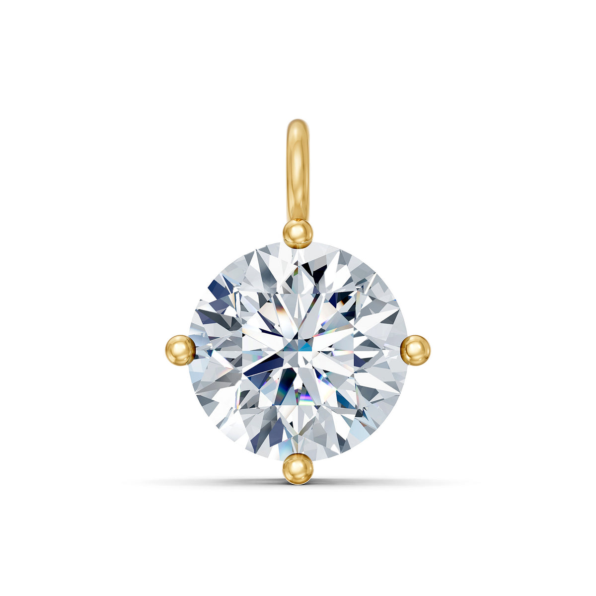 14KT Gold Round Brilliant Diamond Solitaire Pendant