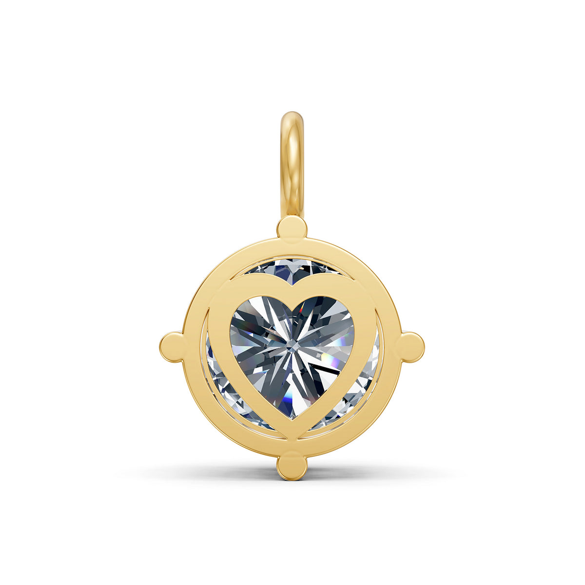 14KT Gold Round Brilliant Diamond Solitaire Pendant