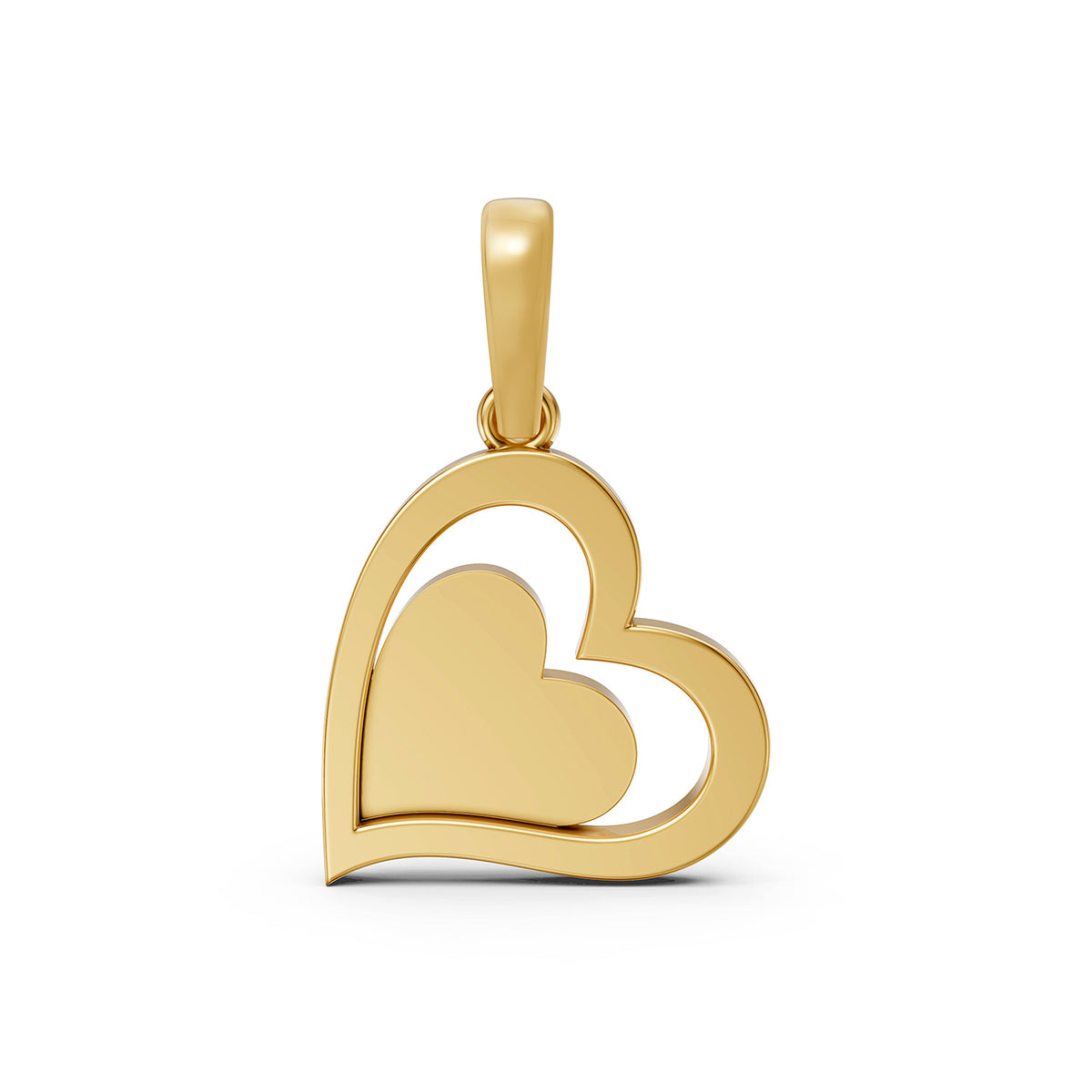 14KT Gold Double Heart Diamond Pendant