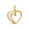 14KT Gold Interlocking Heart Diamond Pendant