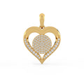 14K Gold Diamond Heart Pendant, Pavé Diamond Heart pendant