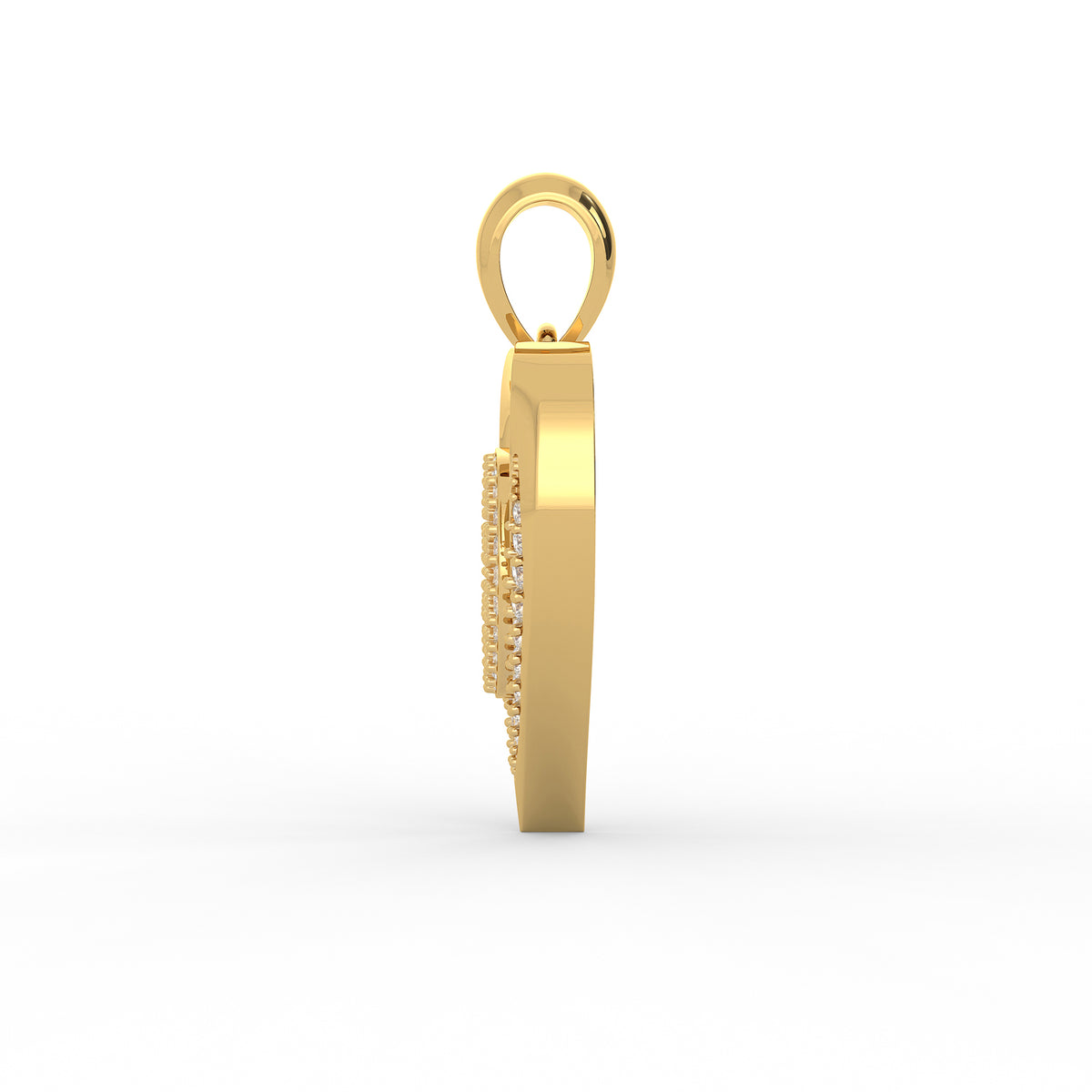 14K Gold Diamond Heart Pendant, Pavé Diamond Heart pendant