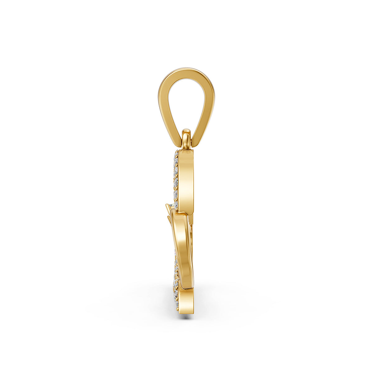 14K Yellow Gold Diamond Heart Pendant
