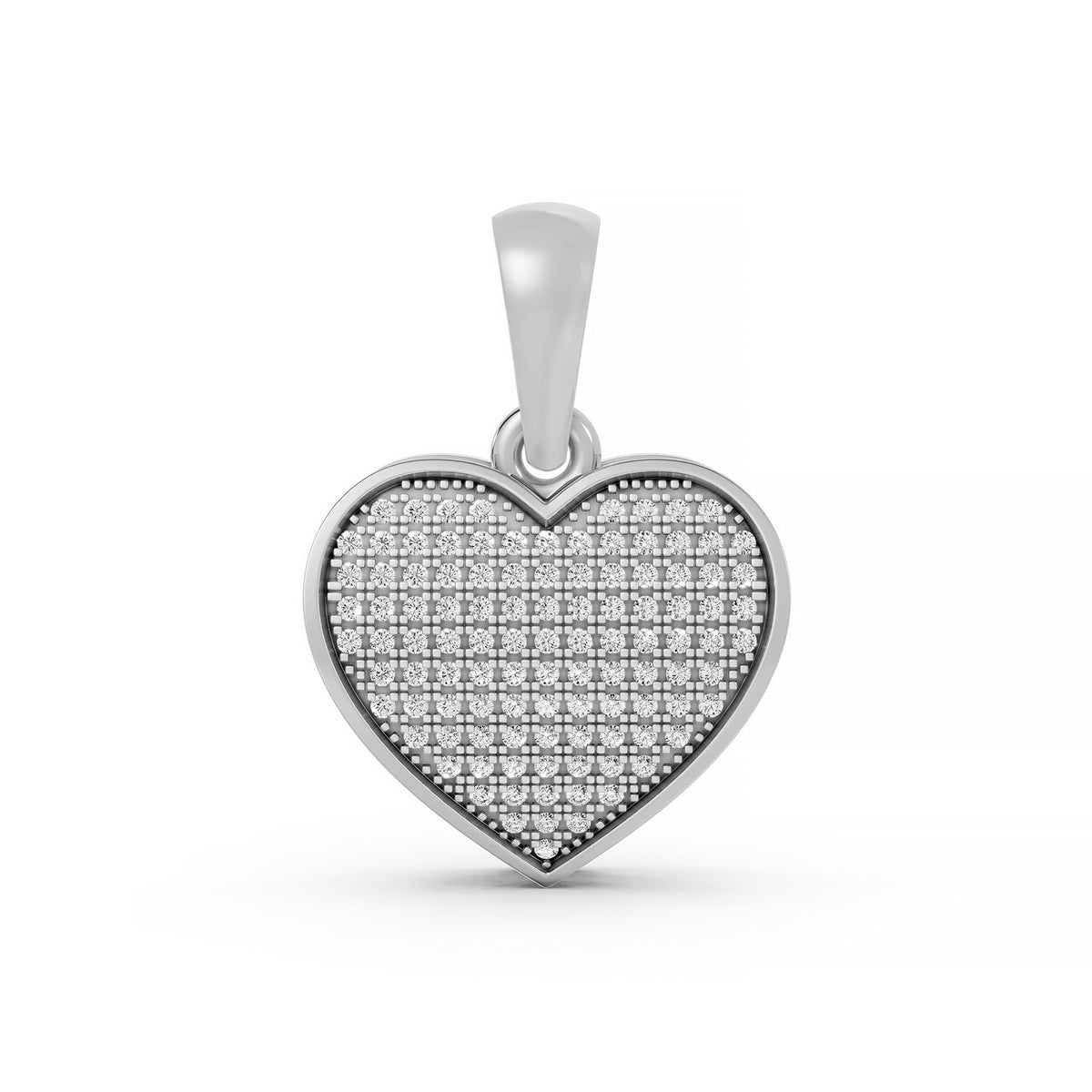 14K Yellow Gold Pavé Diamond Heart Pendant