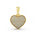 14K Yellow Gold Pavé Diamond Heart Pendant