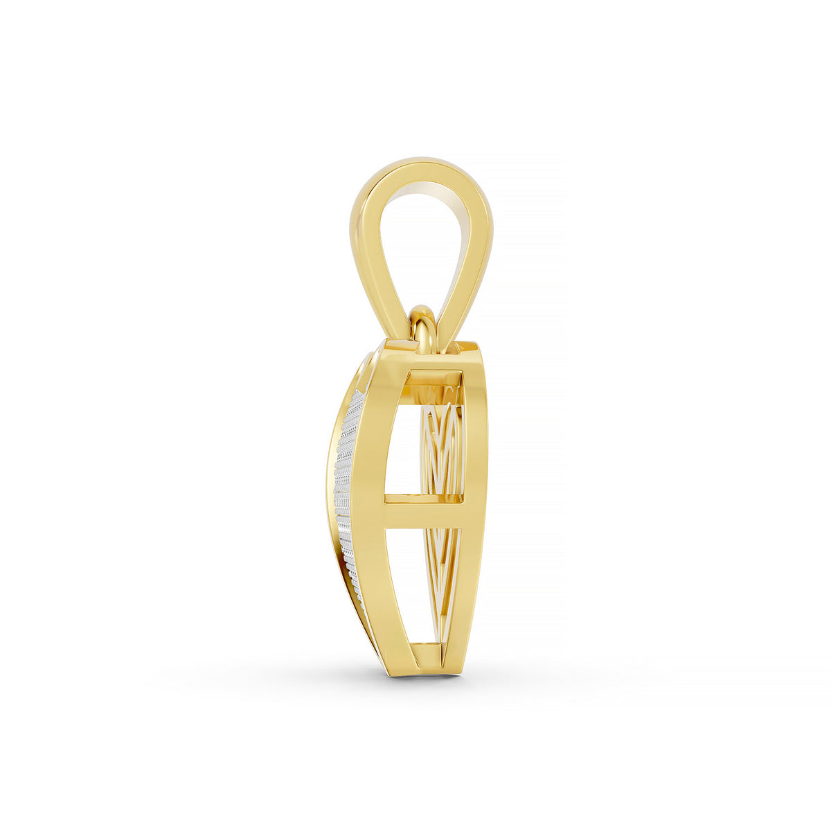 14K Yellow Gold Pavé Diamond Heart Pendant