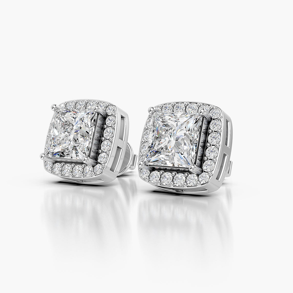 Princess Halo Lab-Grown Diamond Stud