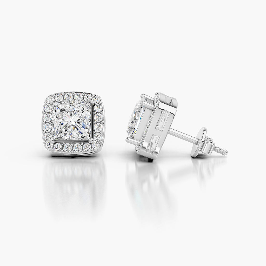 Princess Halo Lab-Grown Diamond Stud