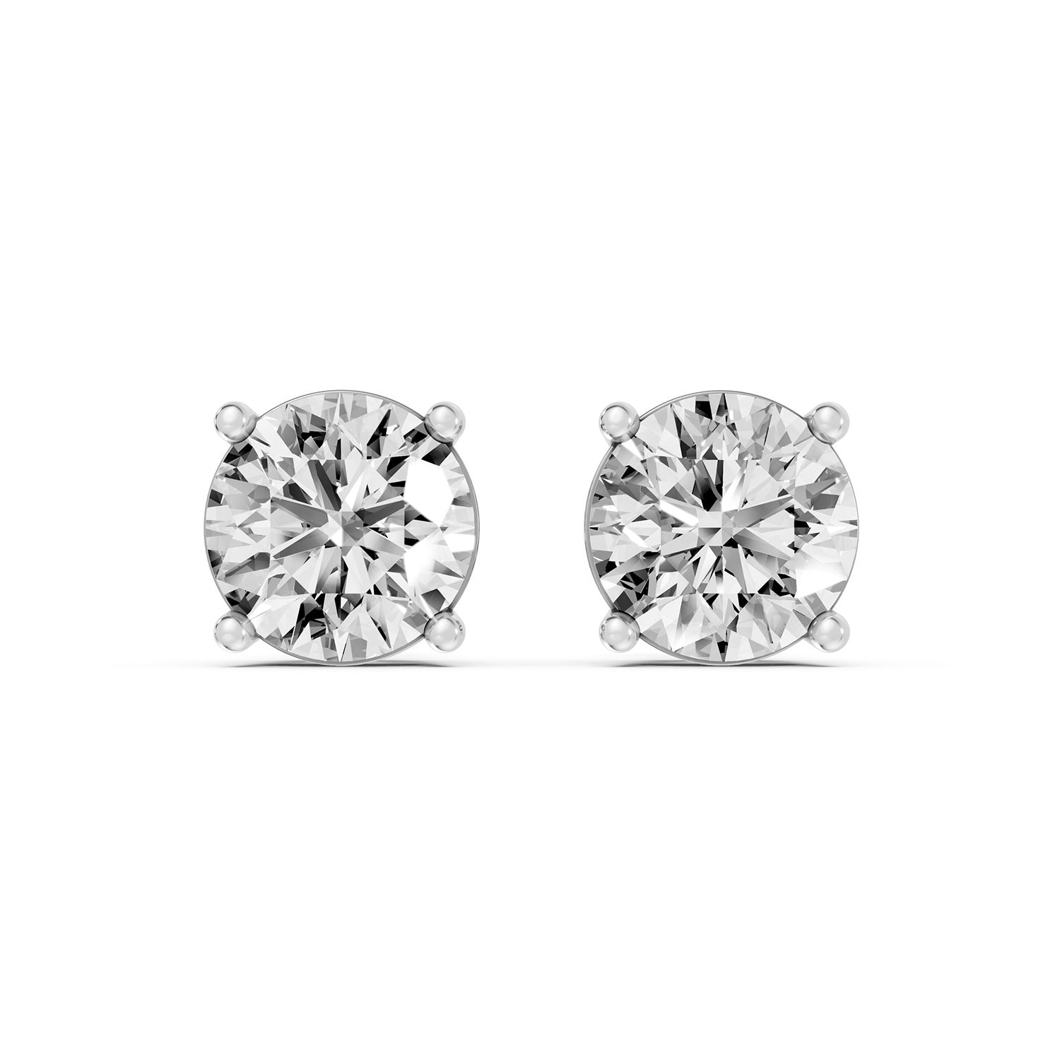 Round Lab-Grown Diamond Solitaire Stud Earrings