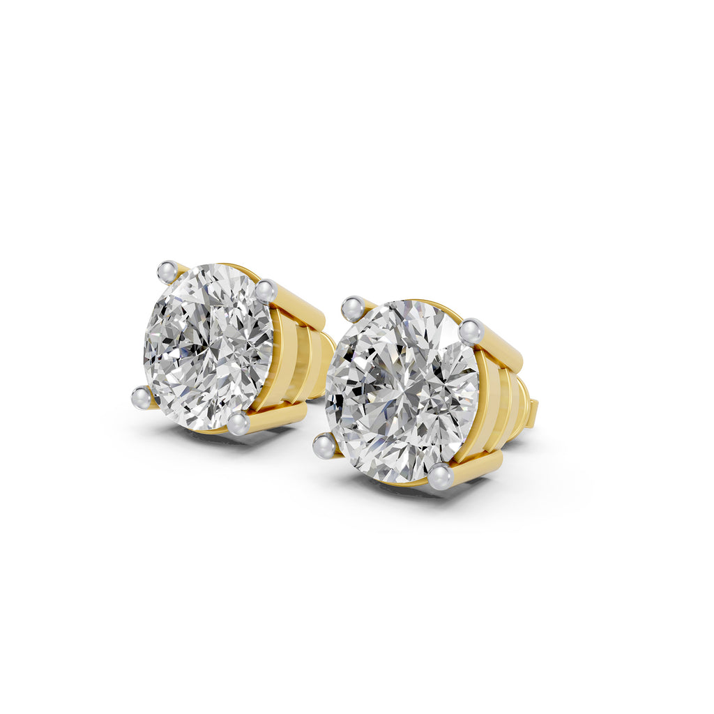Round Lab-Grown Diamond Solitaire Stud Earrings