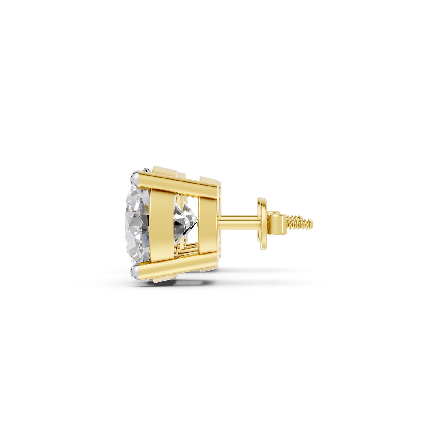 Round Lab-Grown Diamond Solitaire Stud Earrings