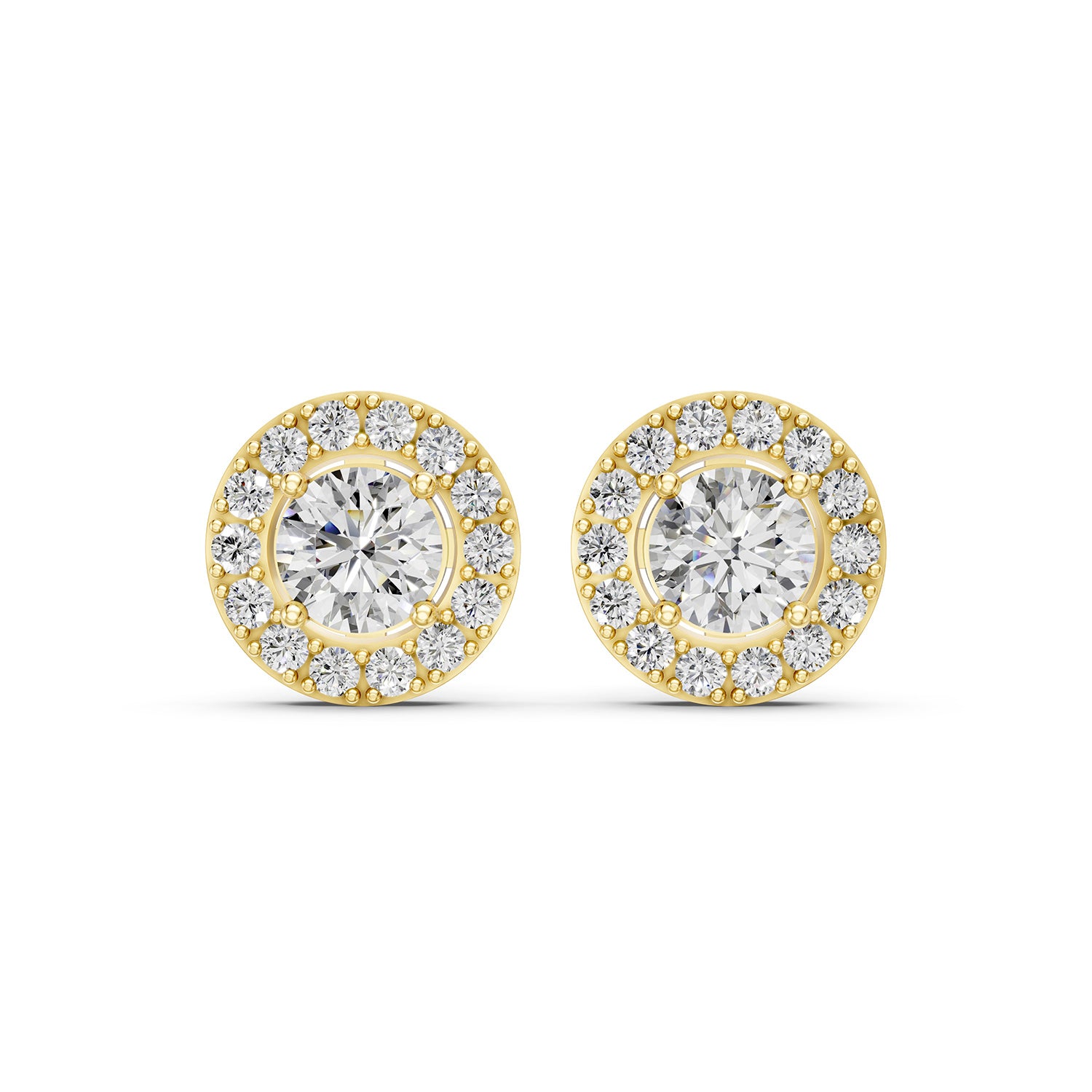 Round Halo Lab-Grown Diamond Stud