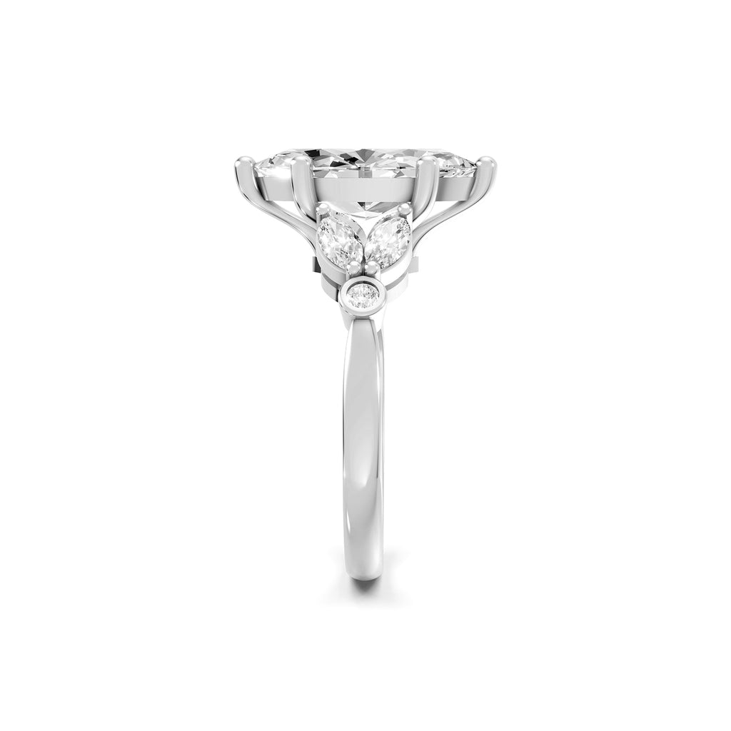 Oval Lab-Grown Diamond Floral Accent Ring