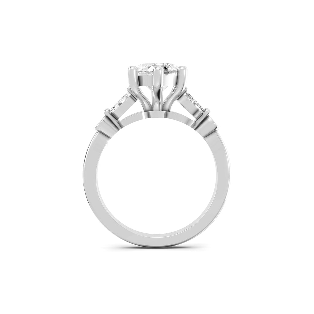 Oval Lab-Grown Diamond Floral Accent Ring