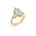 Oval Lab-Grown Diamond Floral Accent Ring