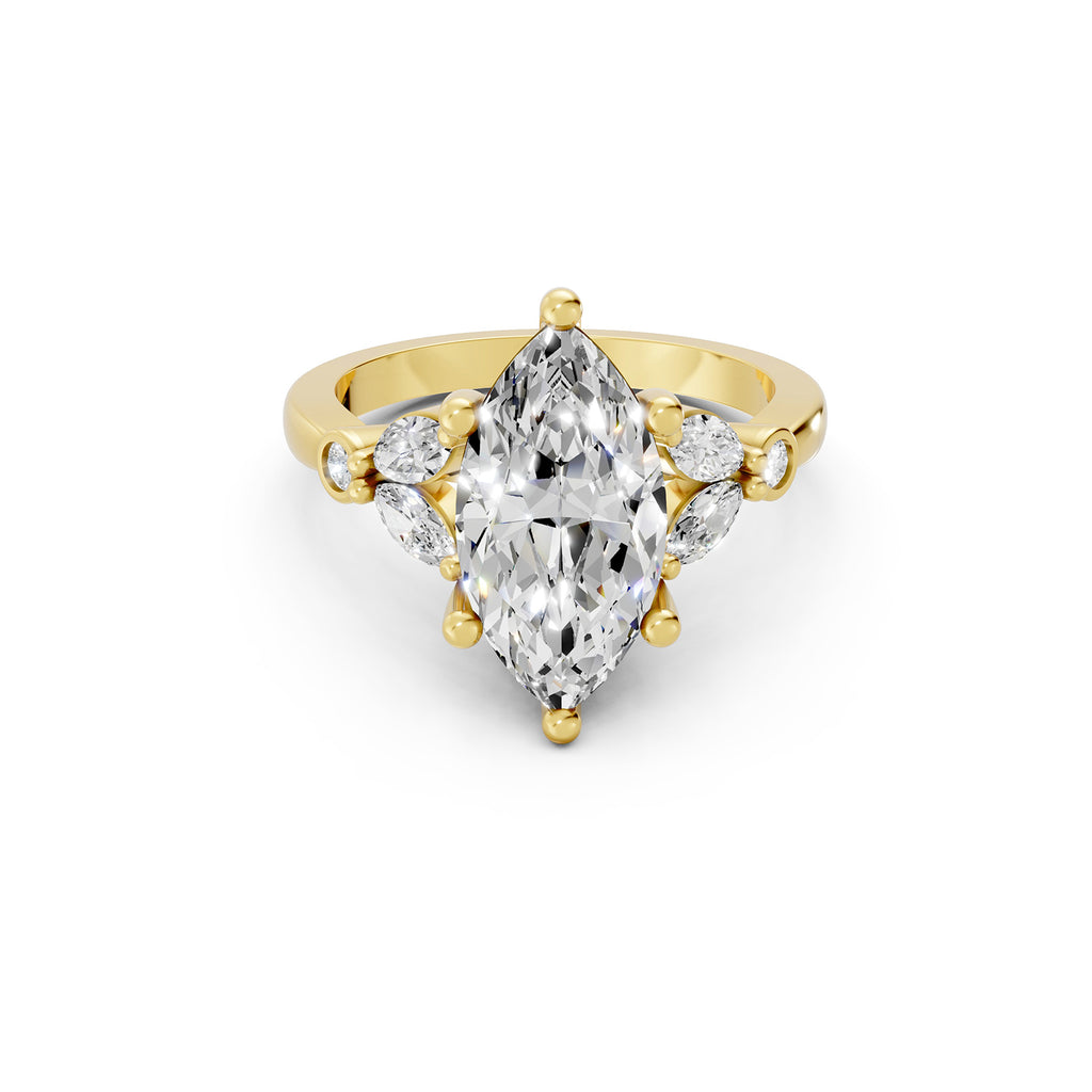 Oval Lab-Grown Diamond Floral Accent Ring