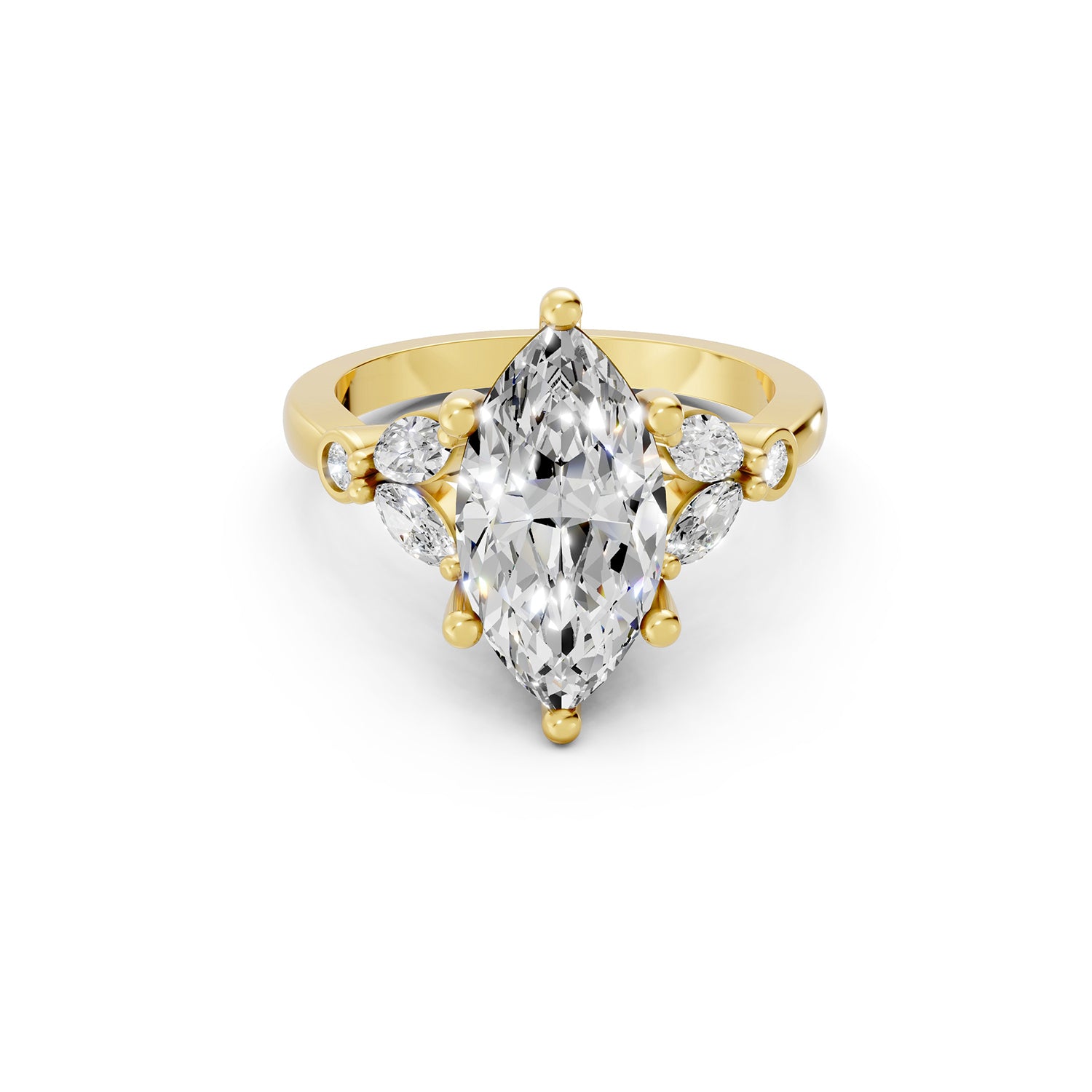 Oval Lab-Grown Diamond Floral Accent Ring