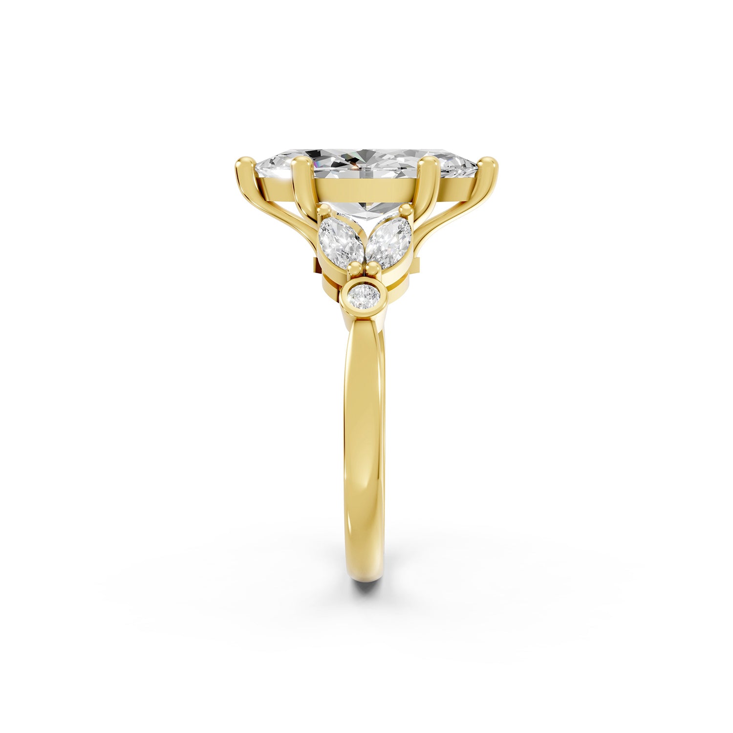 Oval Lab-Grown Diamond Floral Accent Ring