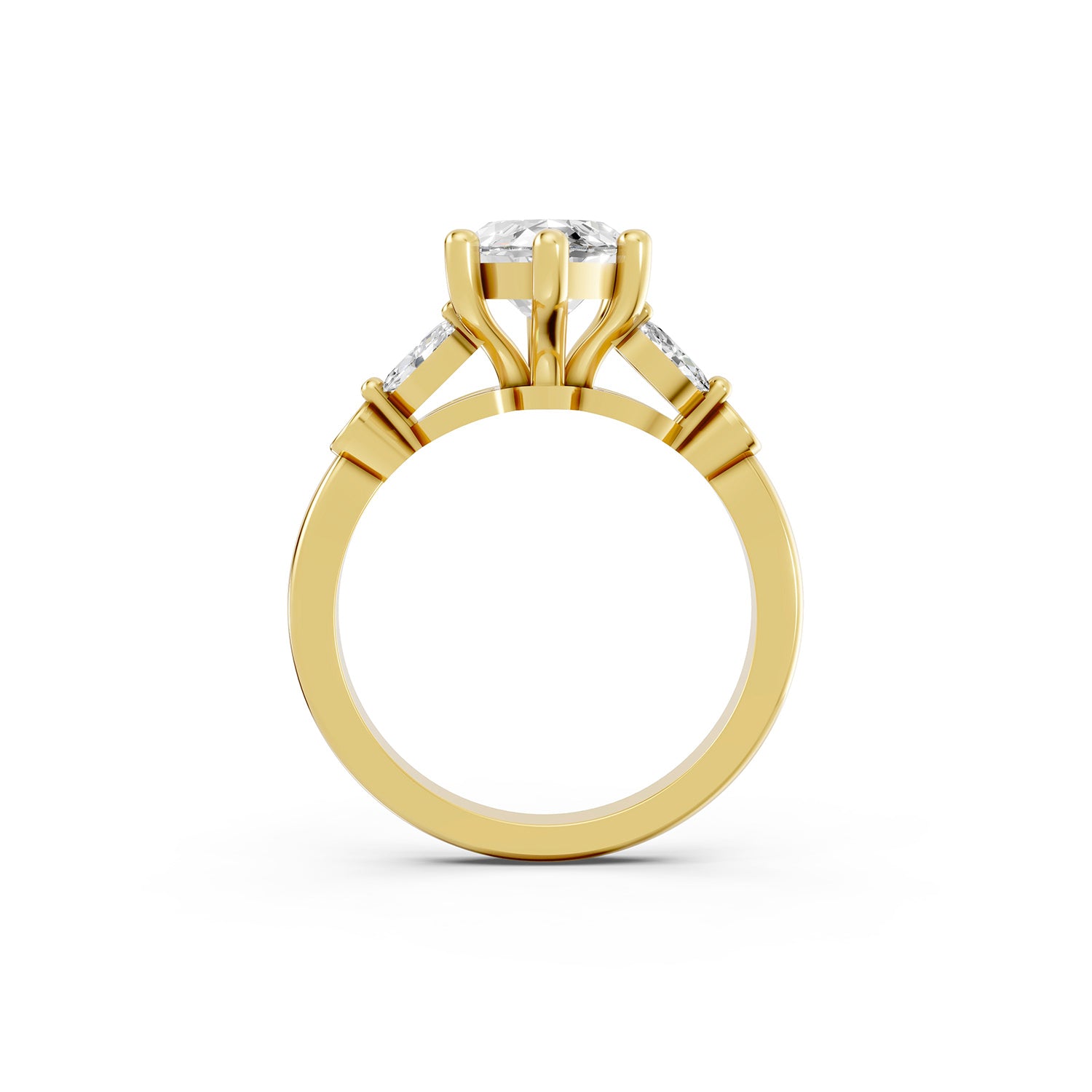Oval Lab-Grown Diamond Floral Accent Ring