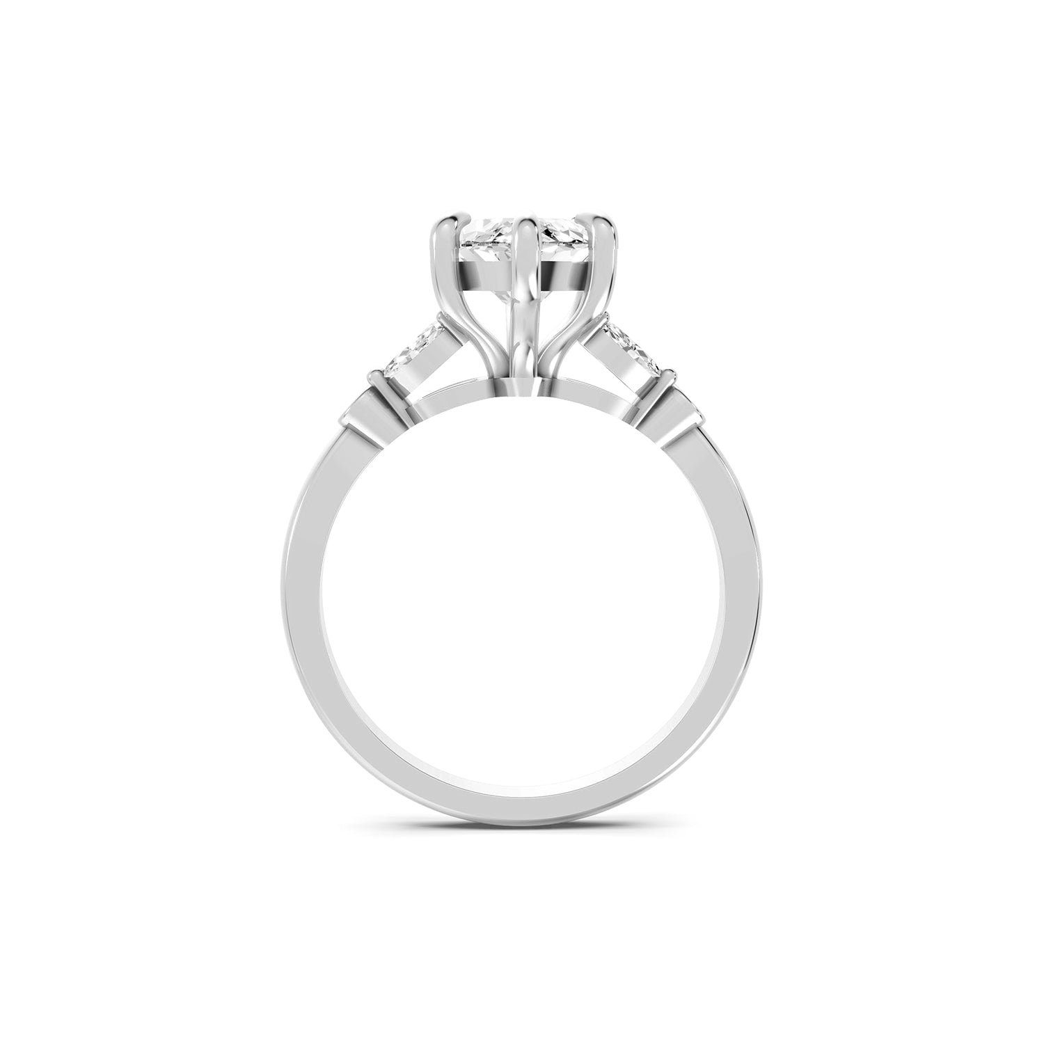 Marquise Cut Lab-Grown Diamond Floral Accent Ring