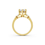 Marquise Cut Lab-Grown Diamond Floral Accent Ring