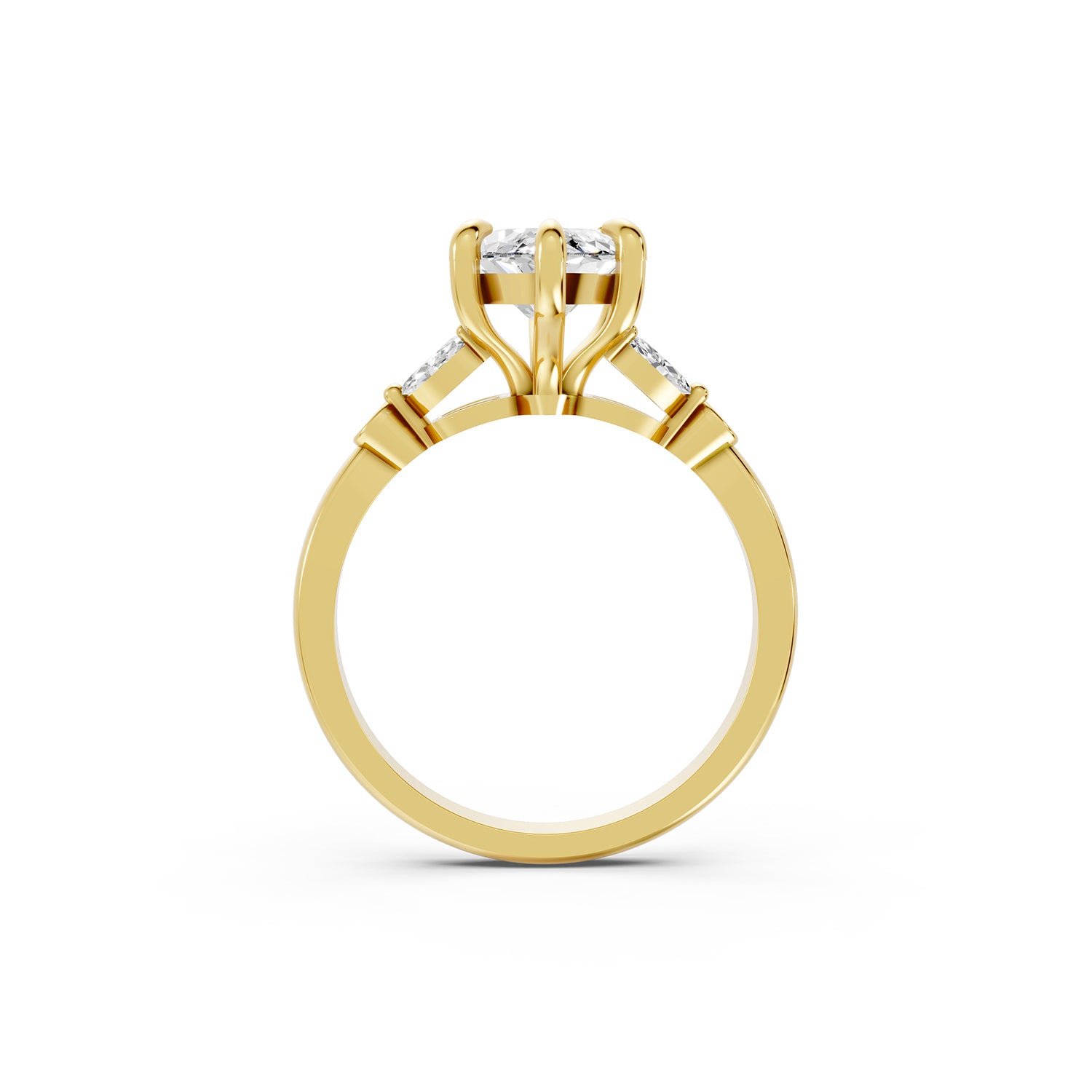 Marquise Cut Lab-Grown Diamond Floral Accent Ring
