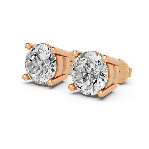 Classic Round Lab-Grown Diamond Stud Earrings