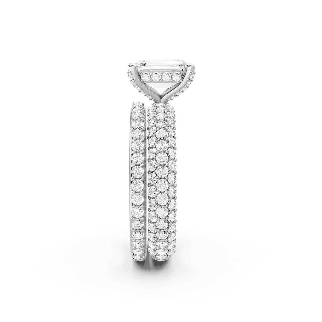 Emerald Cut Lab-Grown Diamond Bridal Ring Set