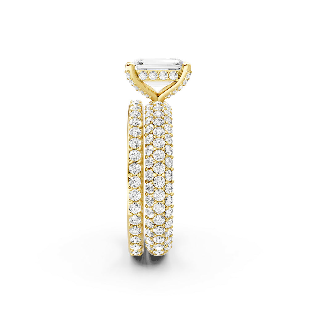 Emerald Cut Lab-Grown Diamond Bridal Ring Set