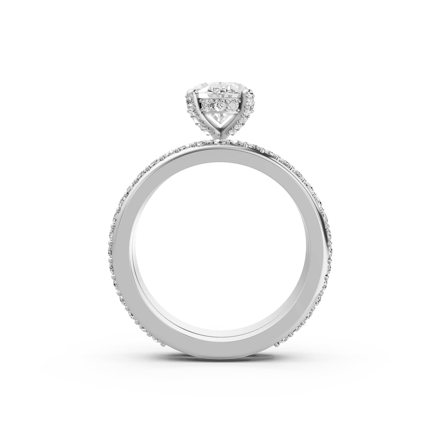 Oval Cut Lab-Grown Diamond Multi-Row Pavé Engagement Ring