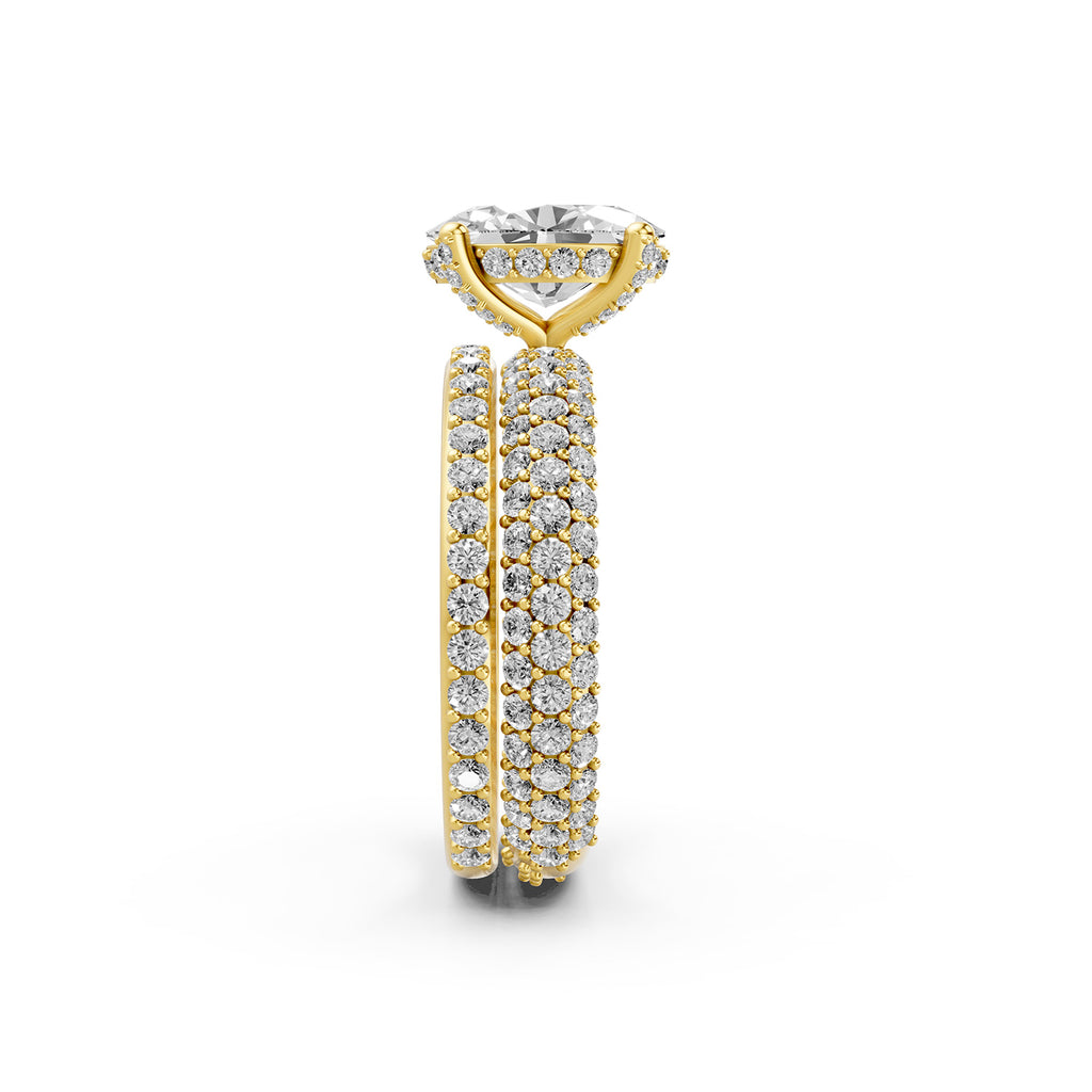Oval Cut Lab-Grown Diamond Multi-Row Pavé Engagement Ring