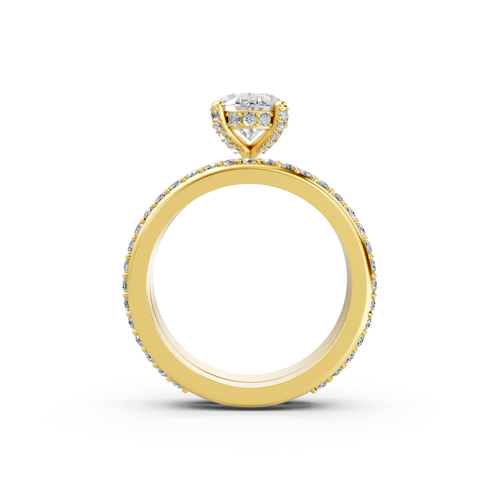 Oval Cut Lab-Grown Diamond Multi-Row Pavé Engagement Ring