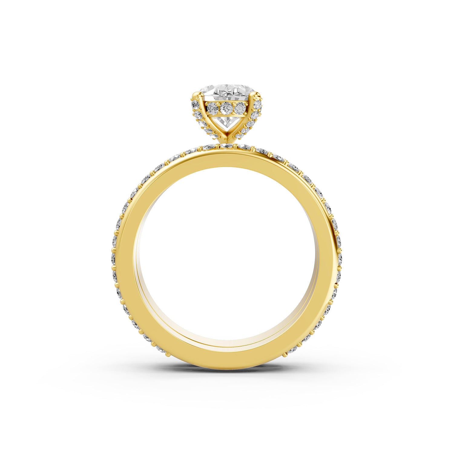 Oval Cut Lab-Grown Diamond Multi-Row Pavé Engagement Ring