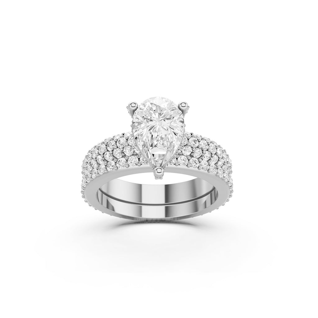 Pear Cut Lab-Grown Diamond Bridal Ring Set