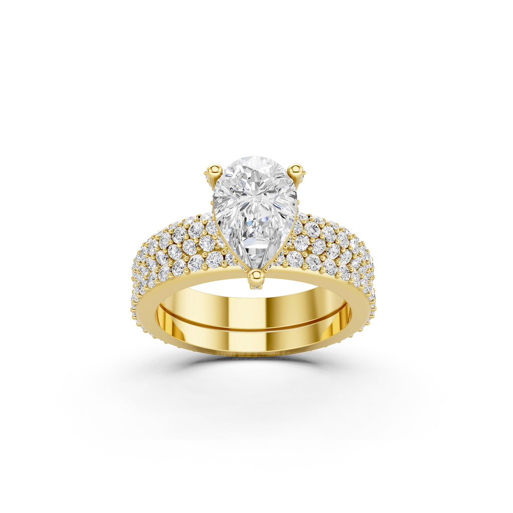 Pear Cut Lab-Grown Diamond Bridal Ring Set