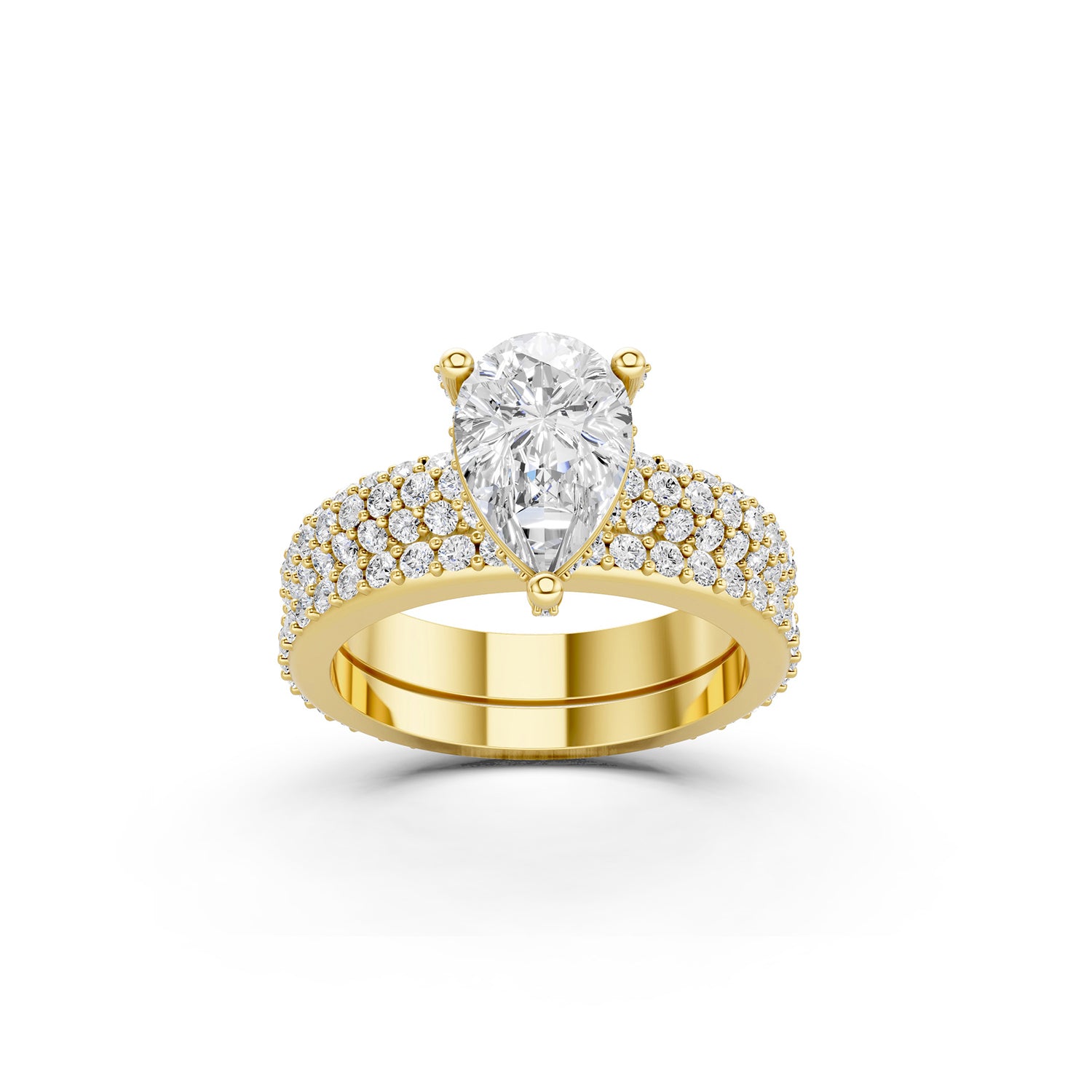 Pear Cut Lab-Grown Diamond Bridal Ring Set