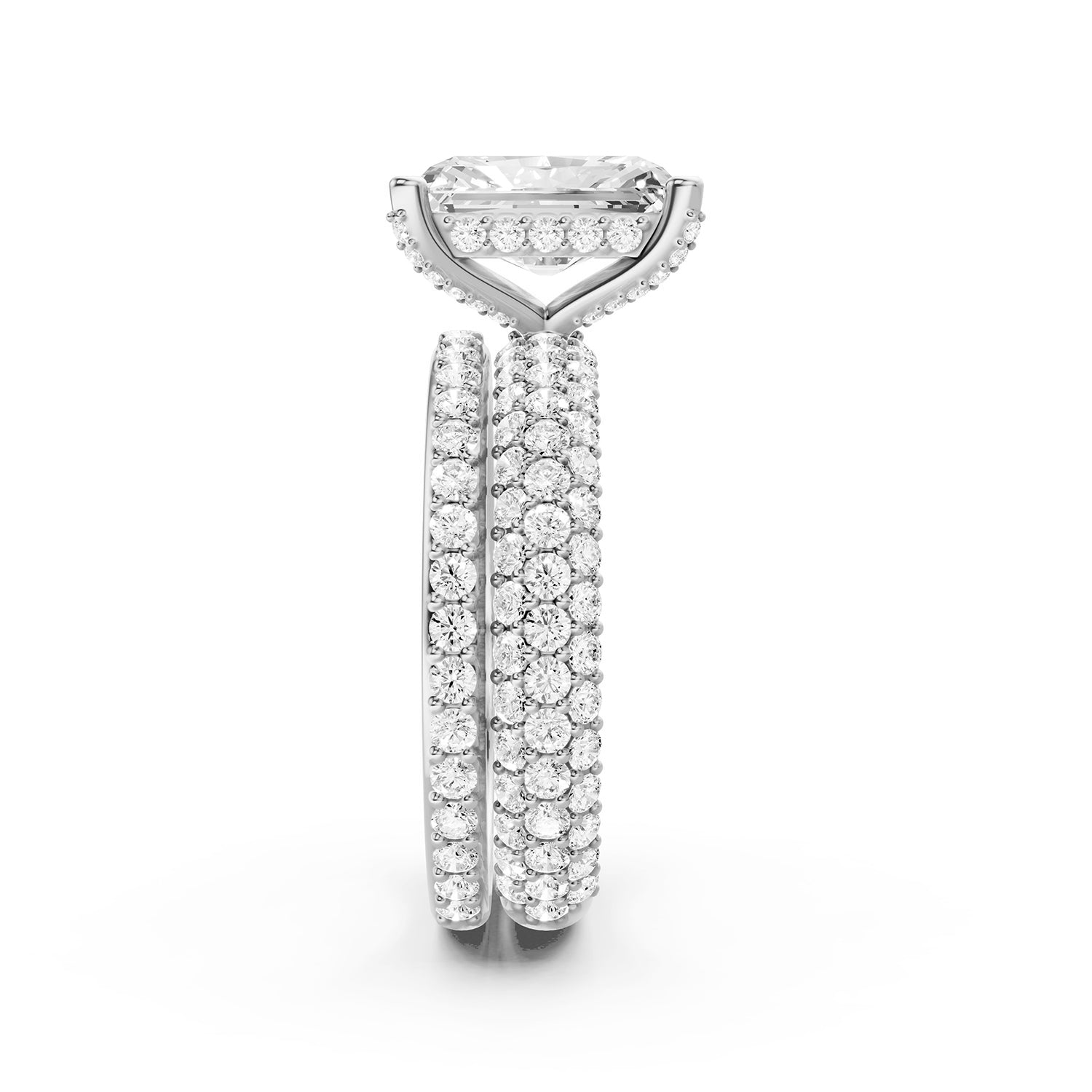 Emerald Cut Lab-Grown Diamond Bridal Ring Set