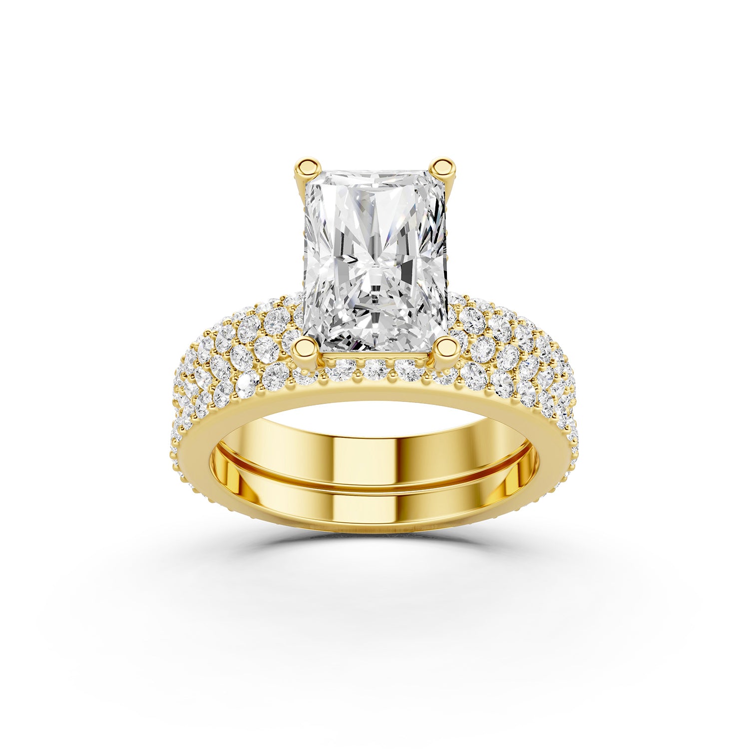 Emerald Cut Lab-Grown Diamond Bridal Ring Set