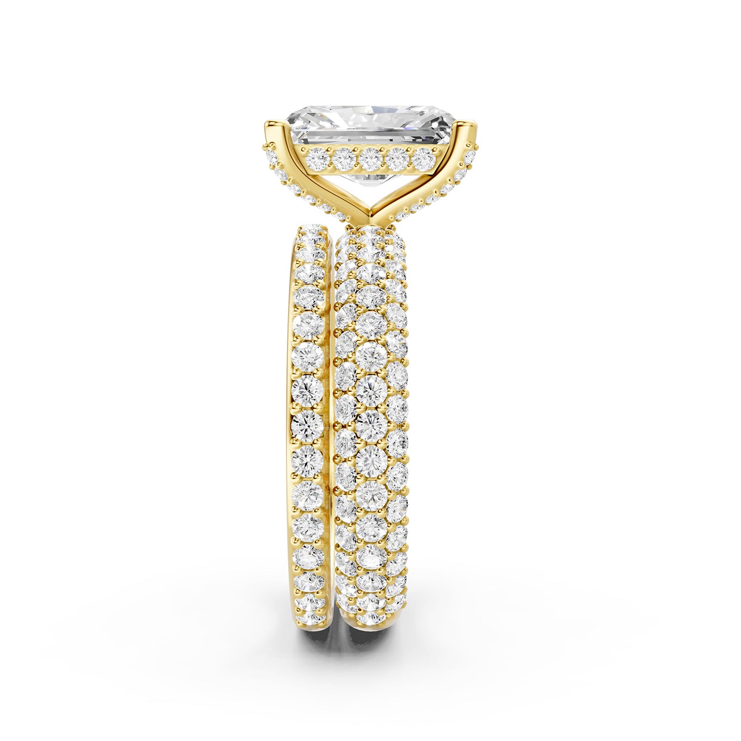 Emerald Cut Lab-Grown Diamond Bridal Ring Set