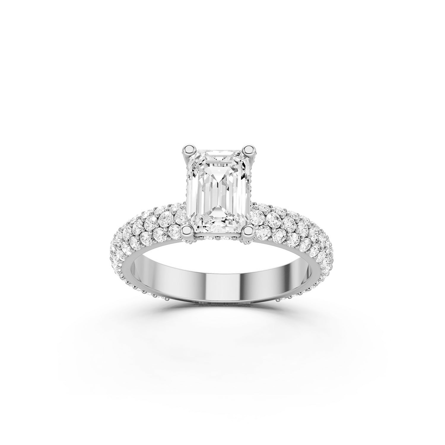 Emerald Cut Lab-Grown Diamond Engagement Ring