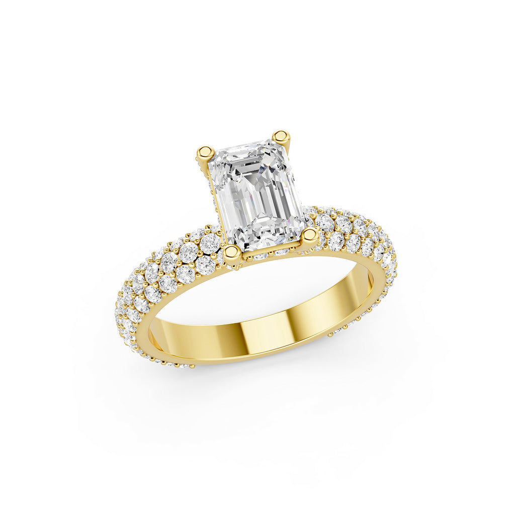 Emerald Cut Lab-Grown Diamond Engagement Ring