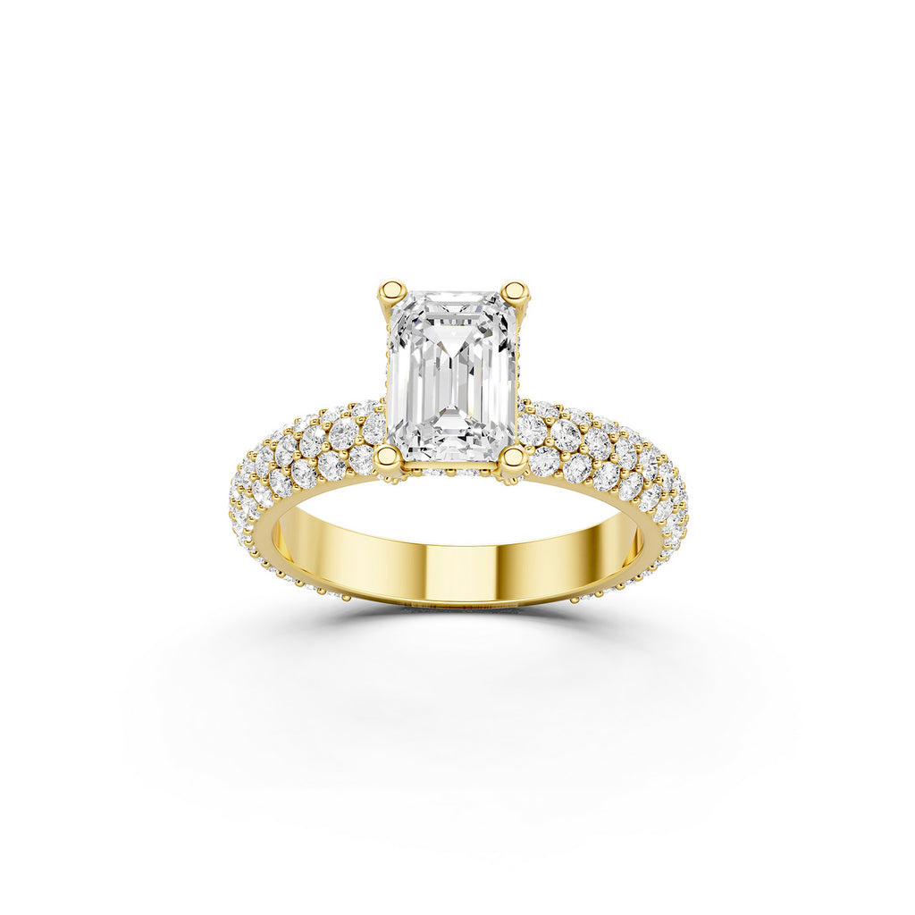 Emerald Cut Lab-Grown Diamond Engagement Ring